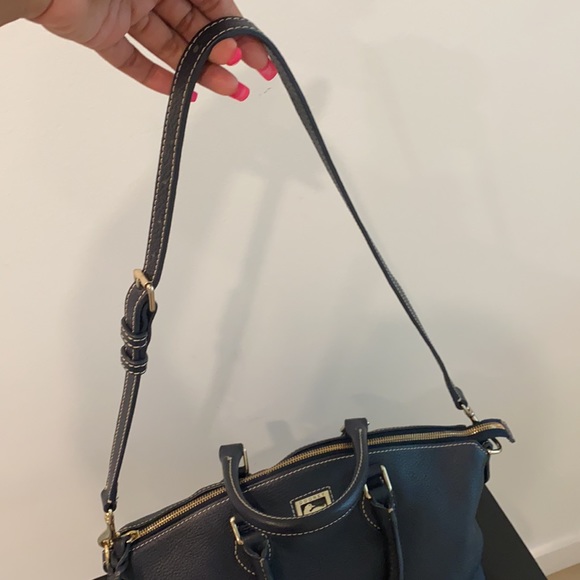 DOONEY AND BOURKE PEBBLE GRAIN NAVY SATCHEL - Picture 12 of 14